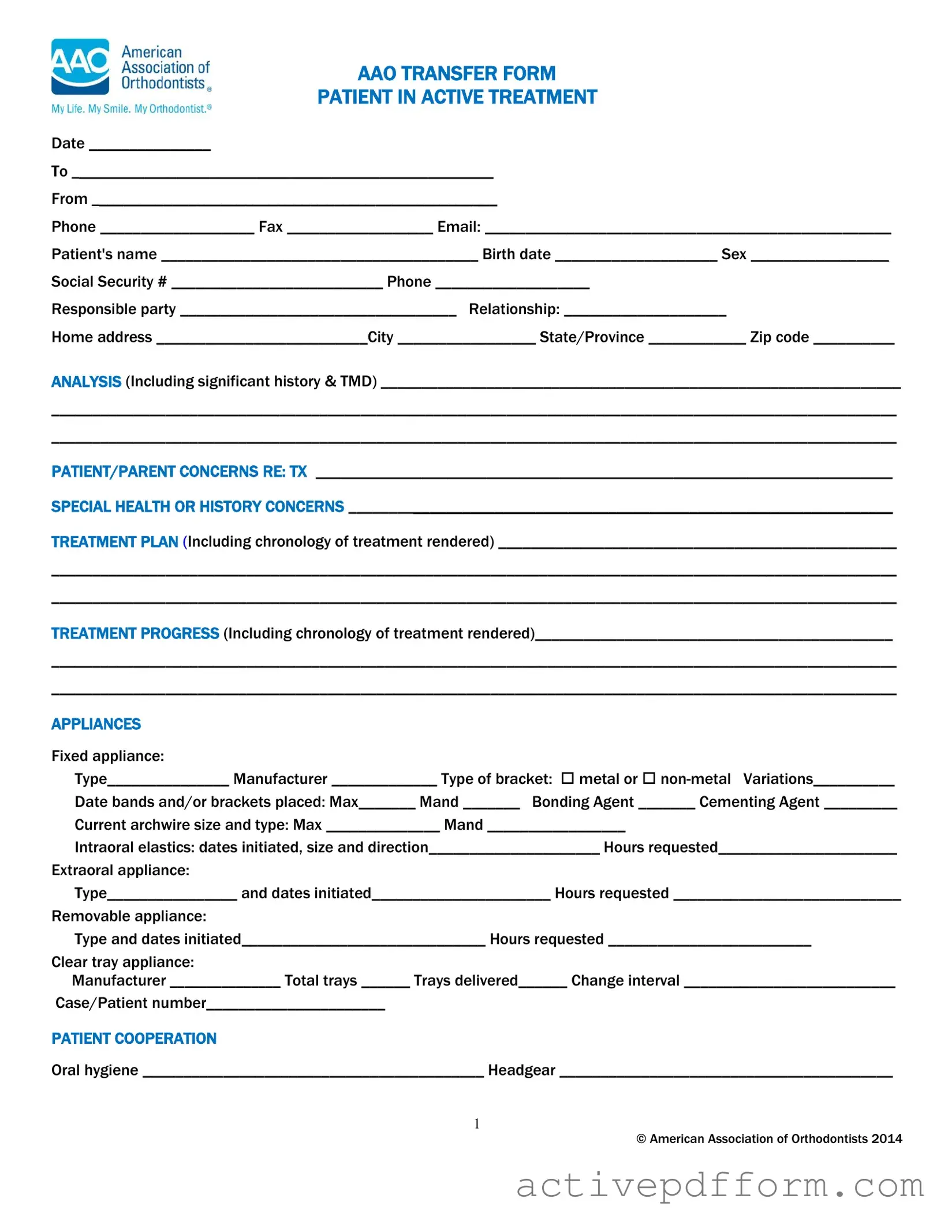 Free Aao Transfer Template