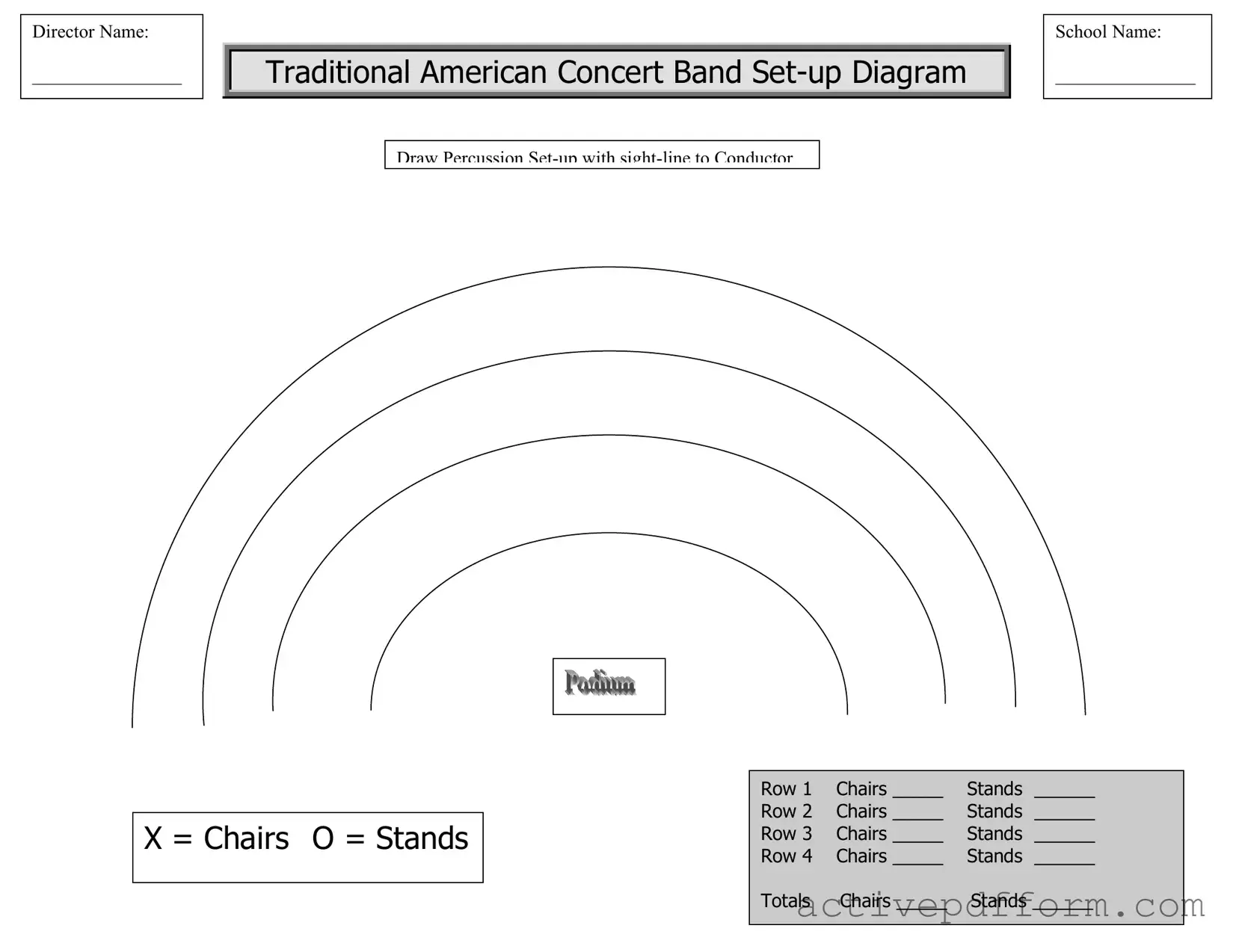 Free Band Seating Chart Template