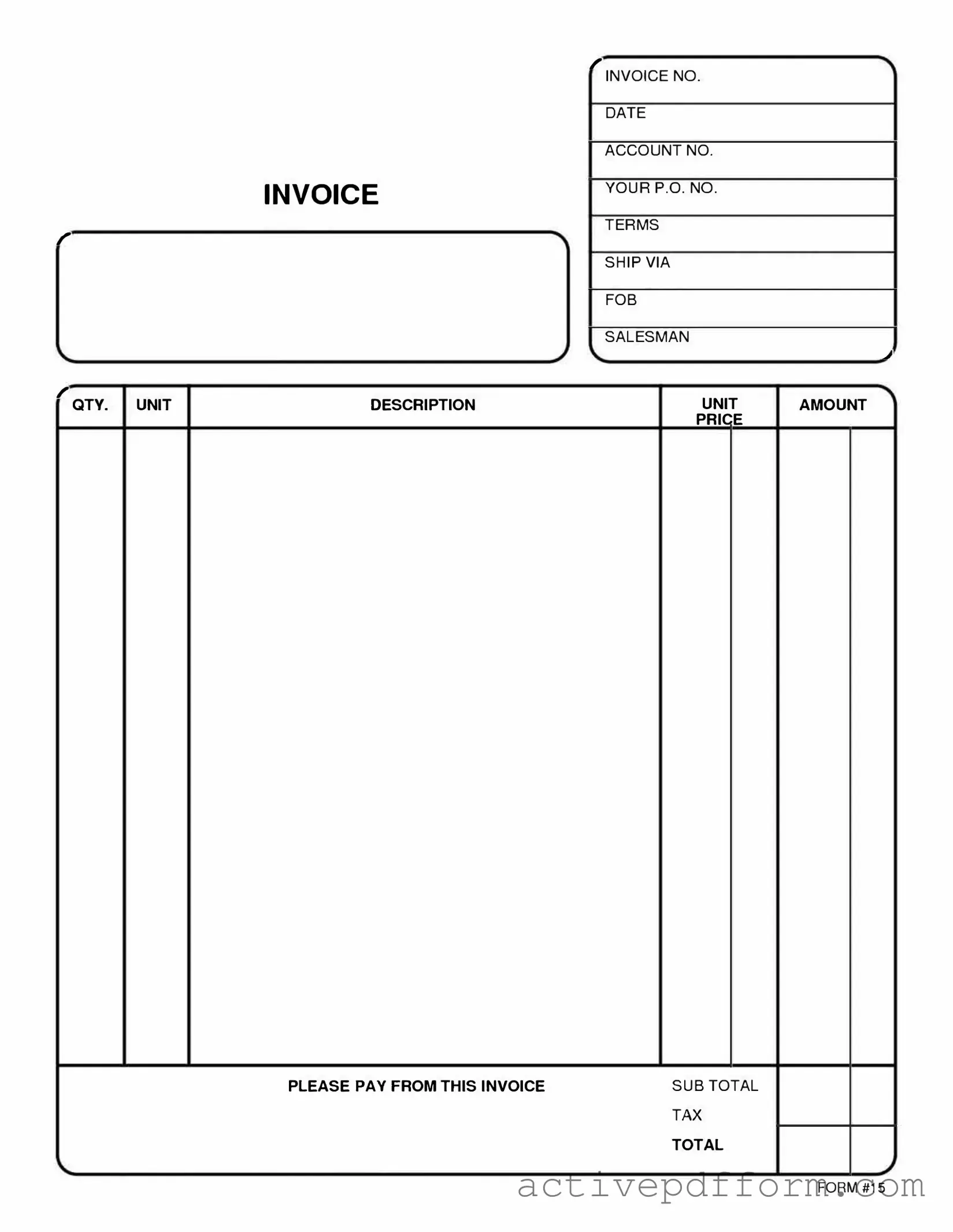 Free Free And Invoice Pdf Template