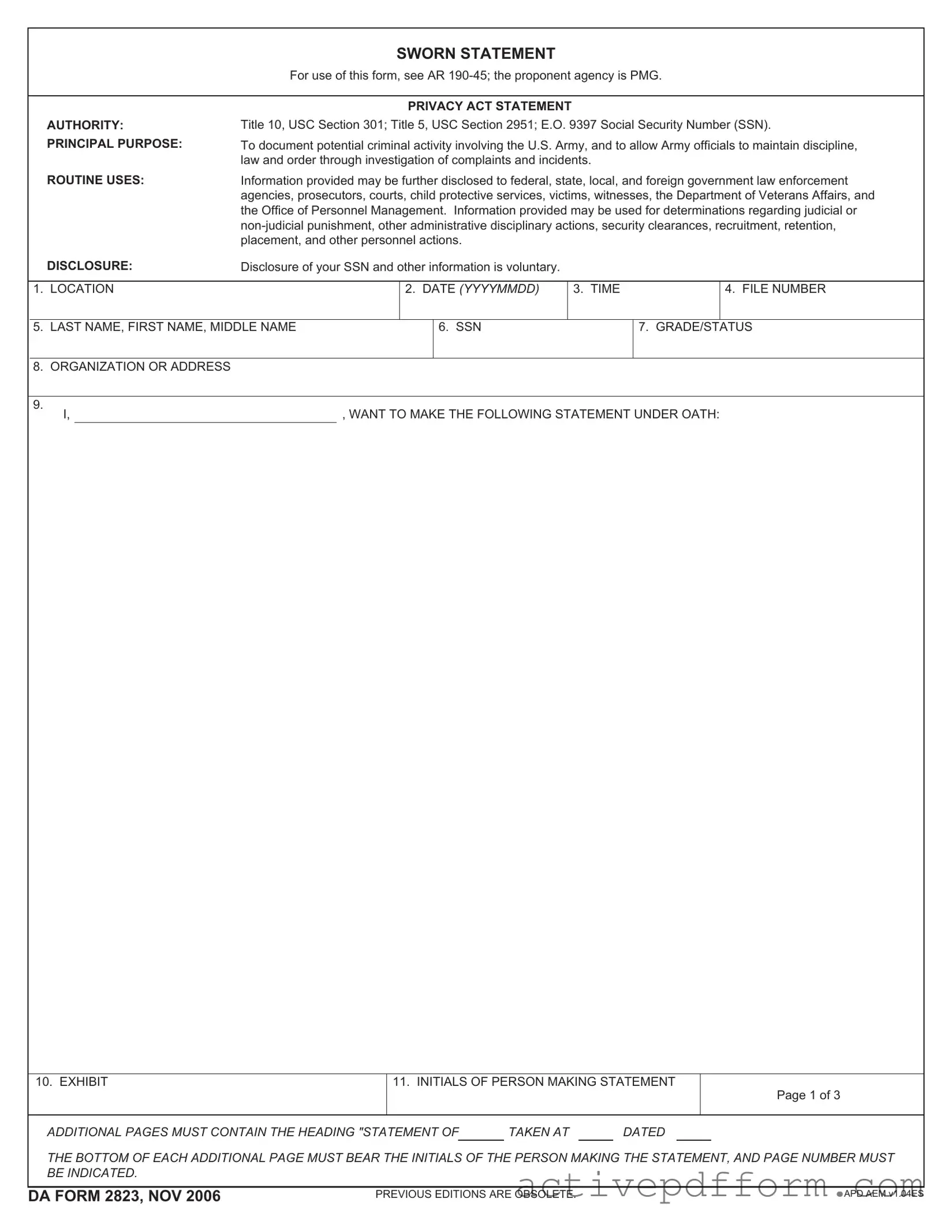 Free Da 2823 Template