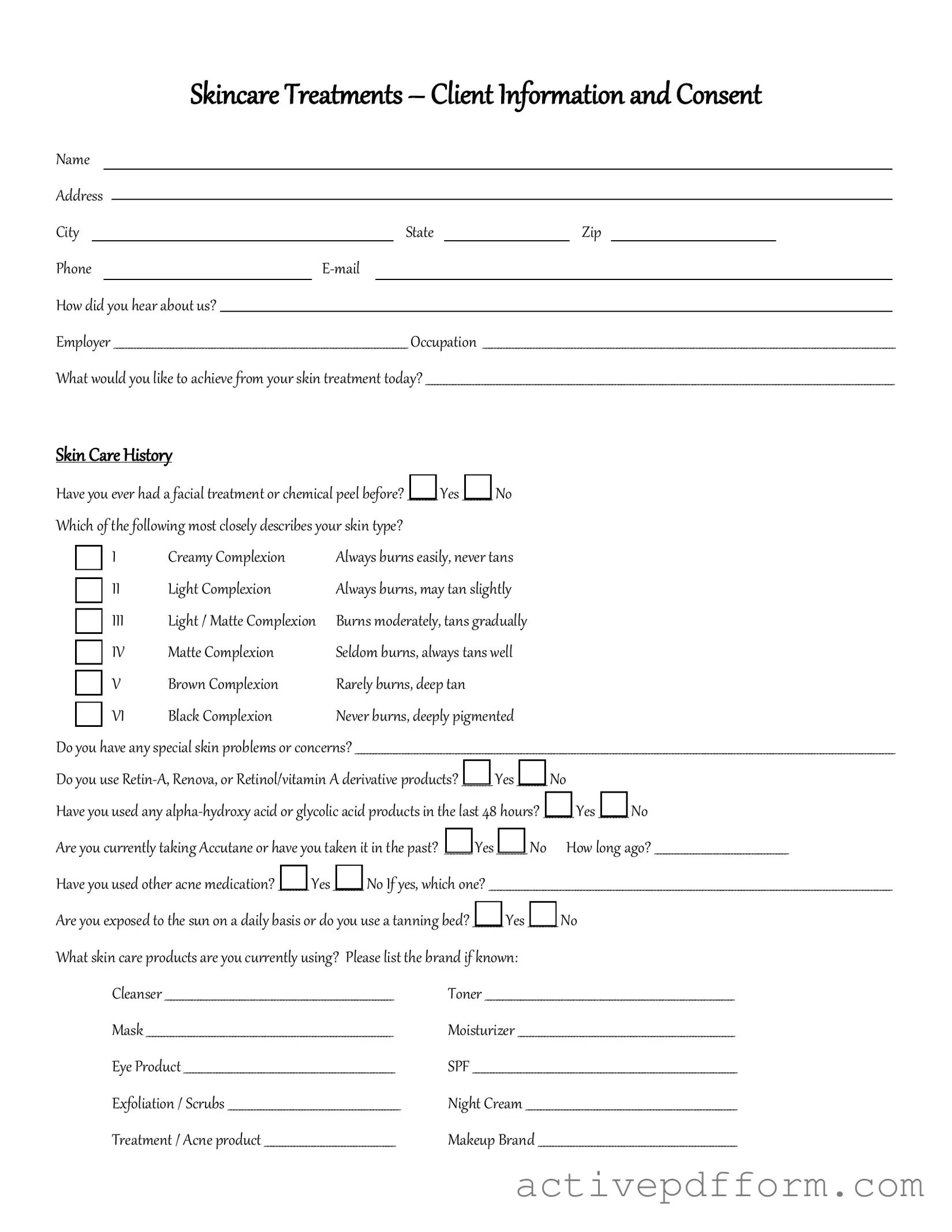 Free Facial Consent Template