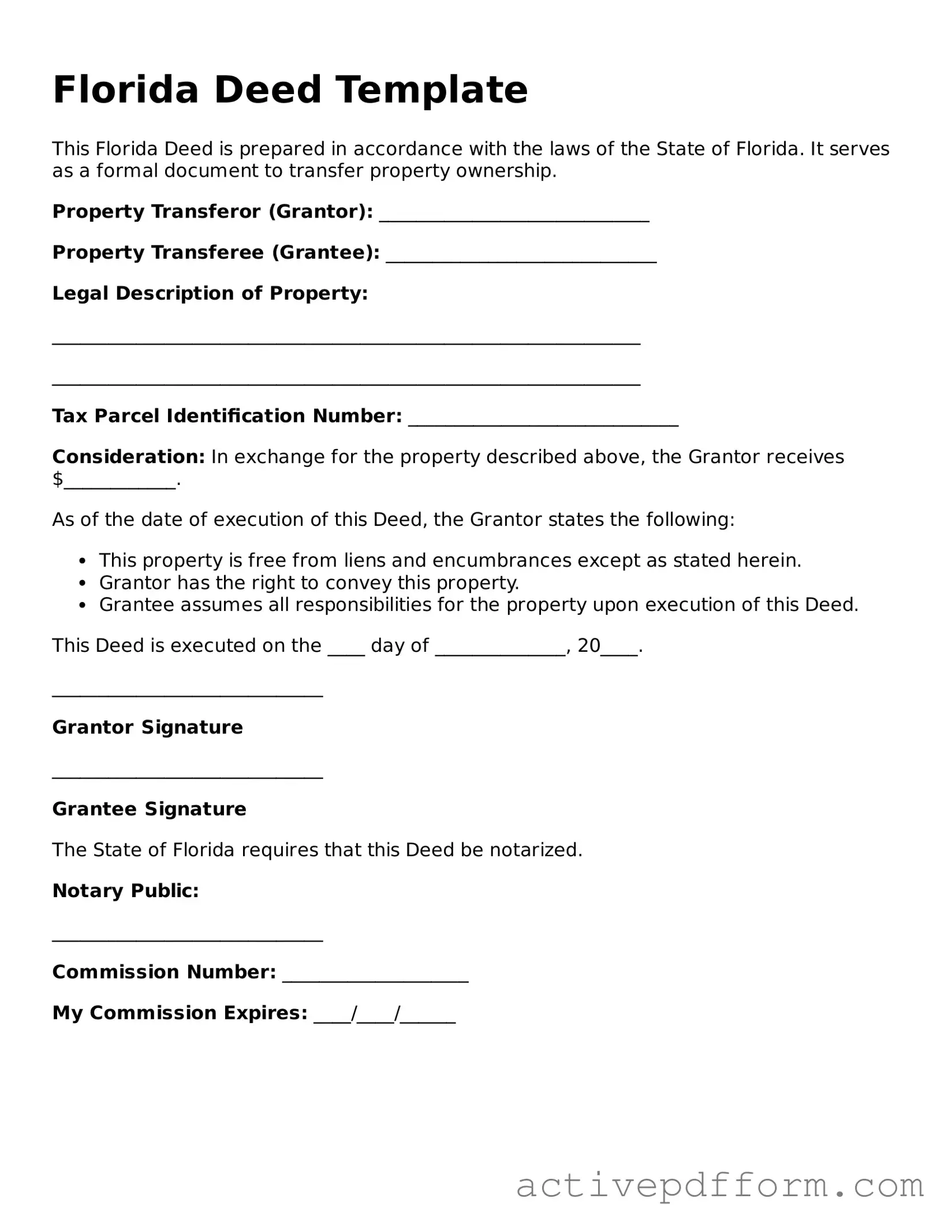 Blank Florida Deed Document