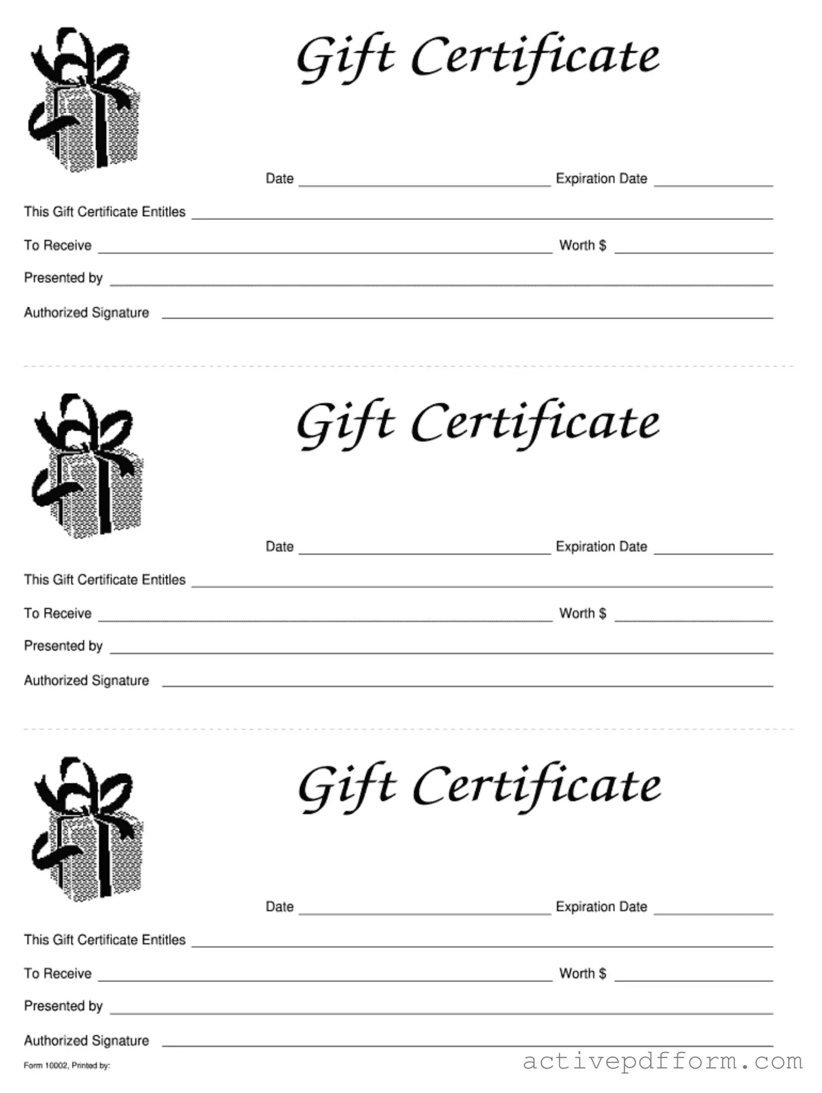 Free Gift Certificate Template