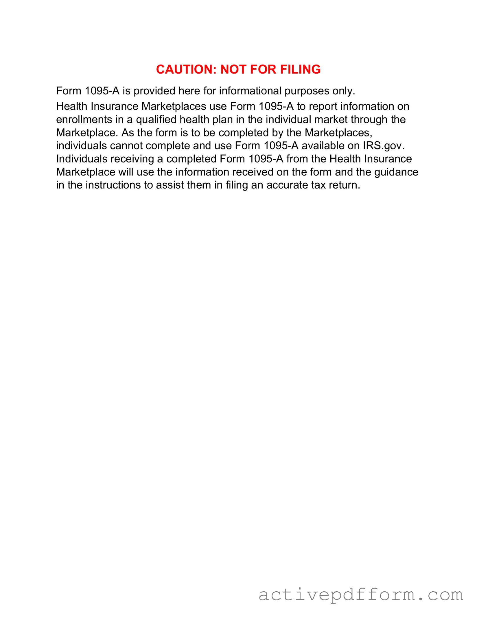 Free IRS 1095-A Template