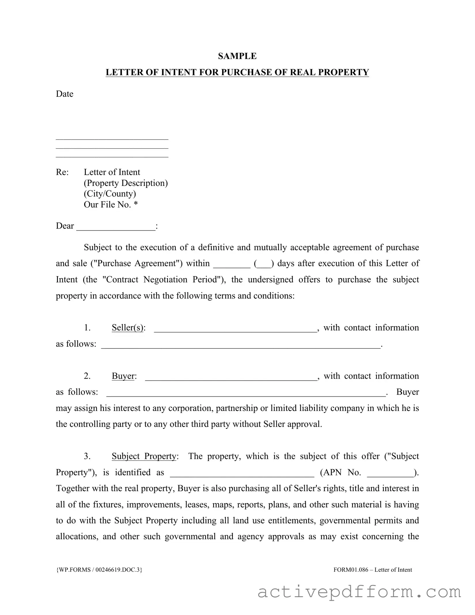 Free Letter To Purchase Land Template