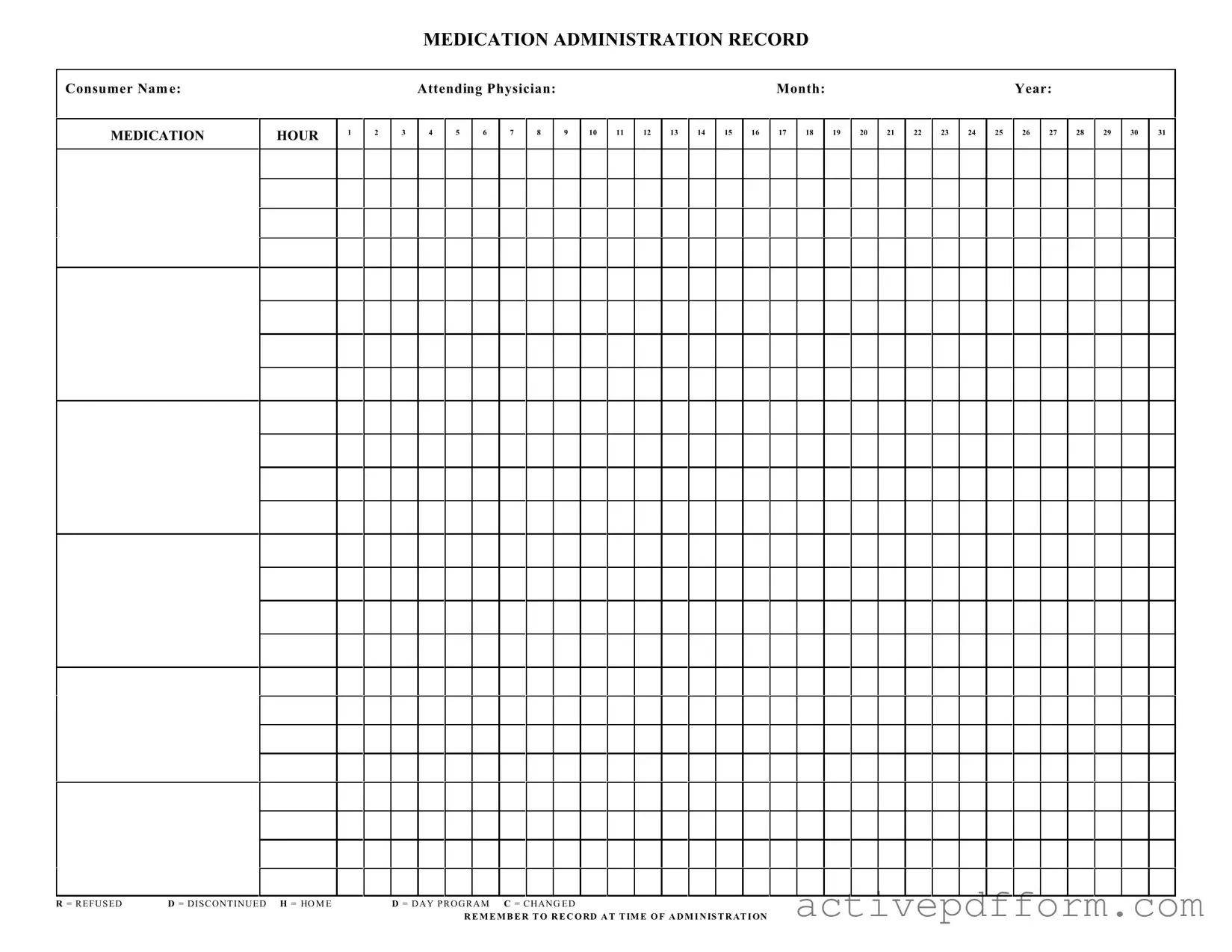 Free Medication Administration Record Sheet Template