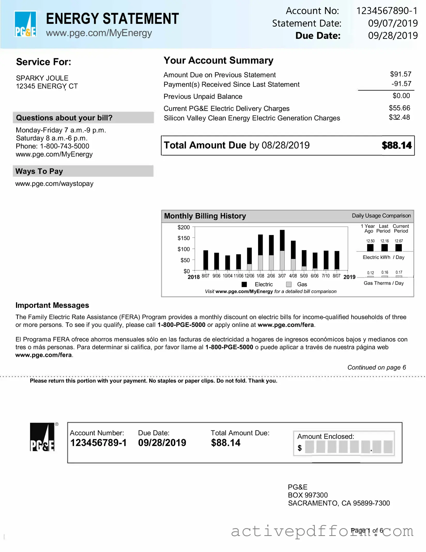 Free Utility Bill Template