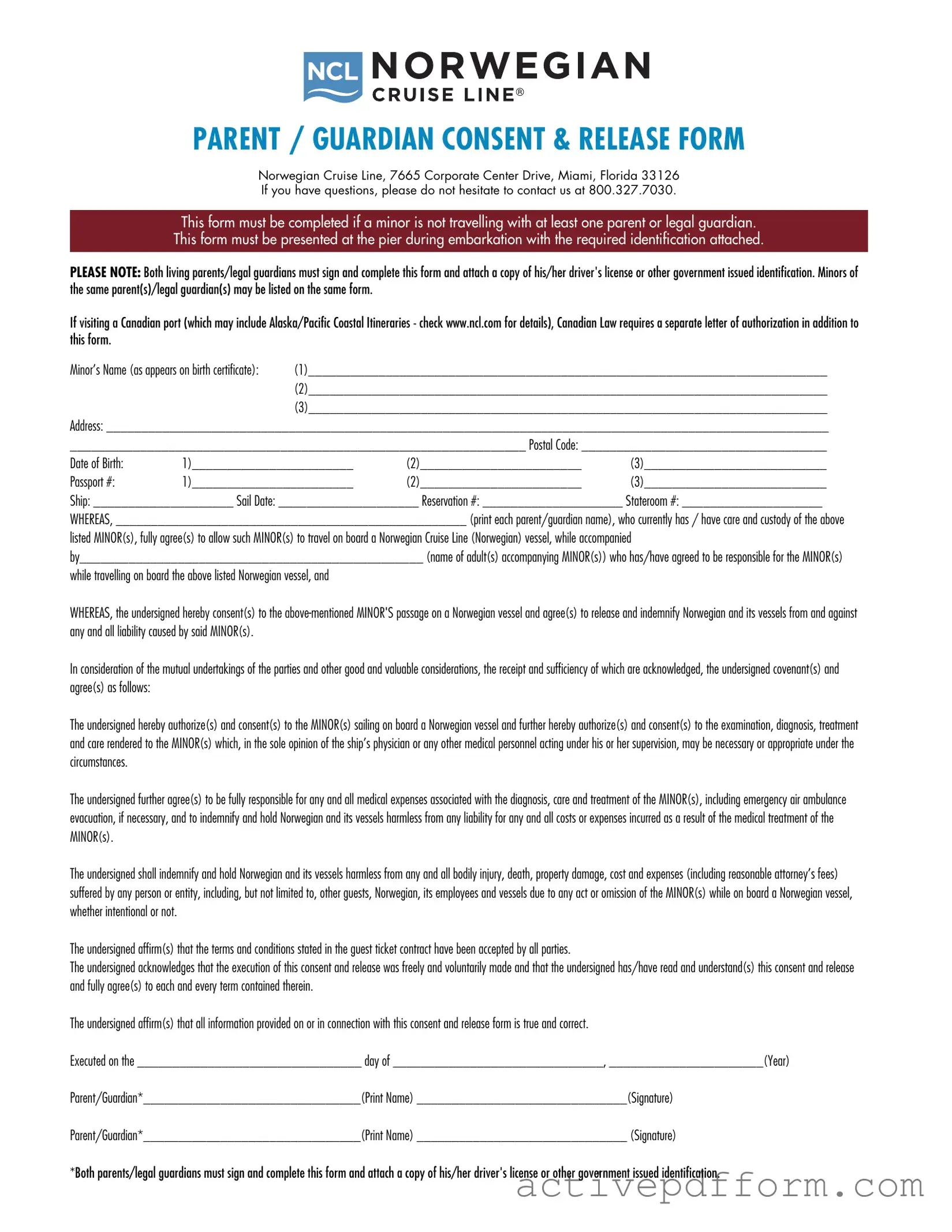 Free NCL Parental Consent Template