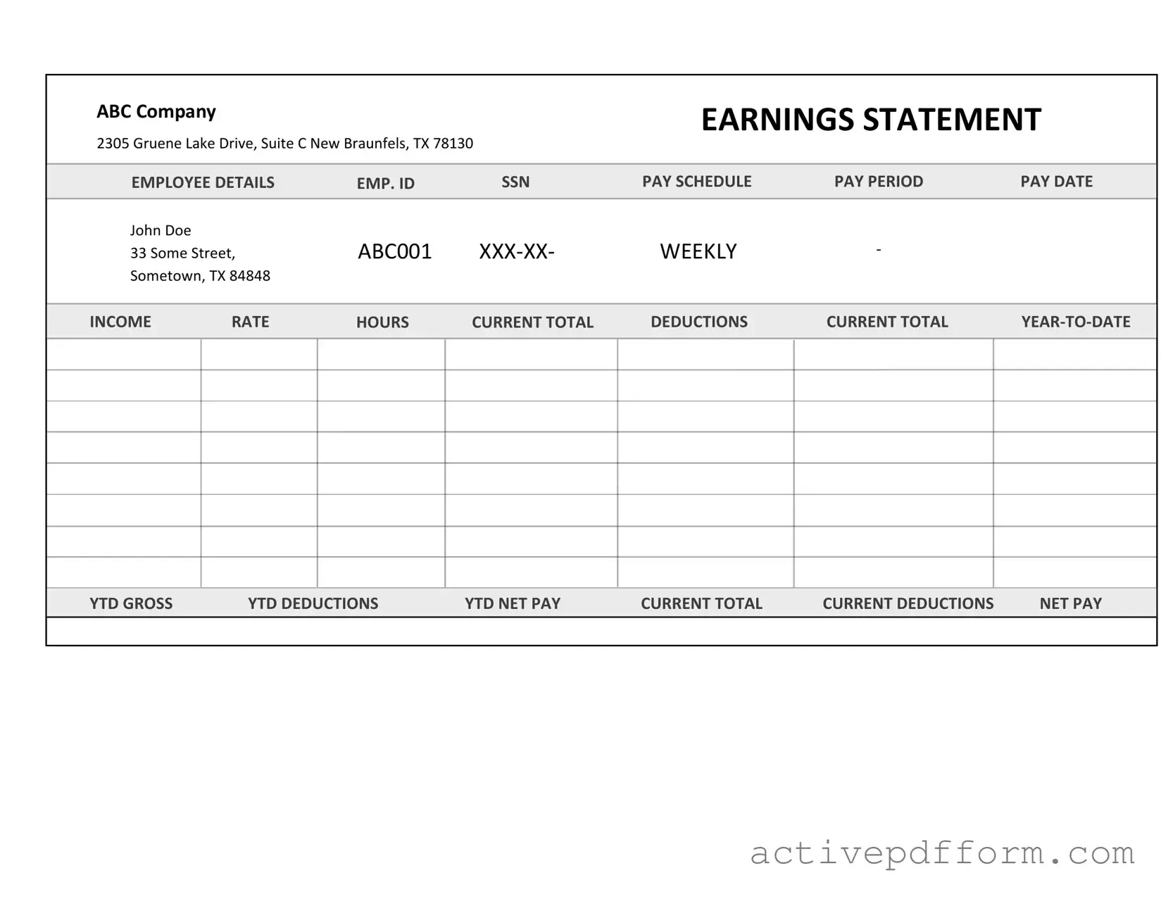 Free Independent Contractor Pay Stub Template