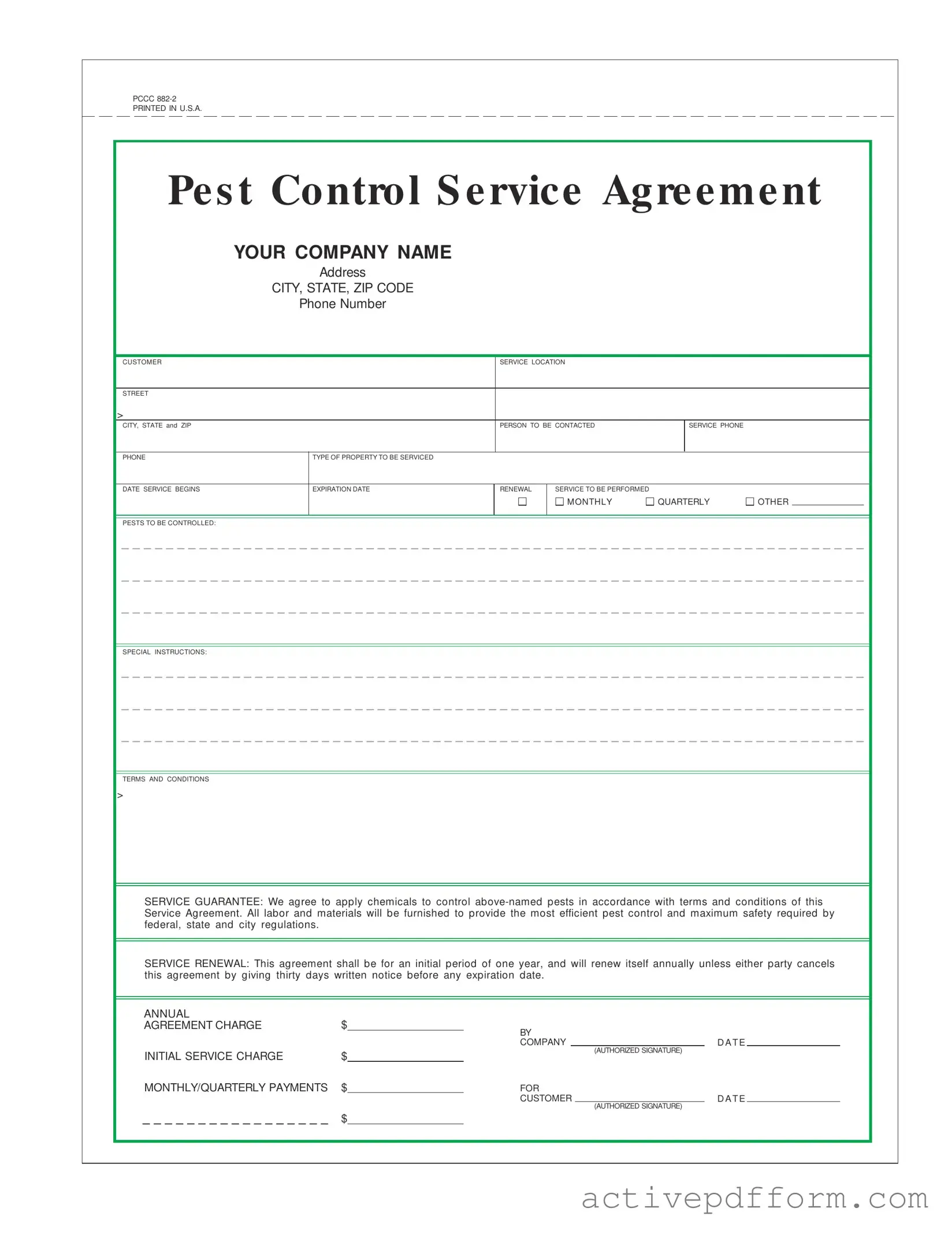 Free Pest Control Contract Template
