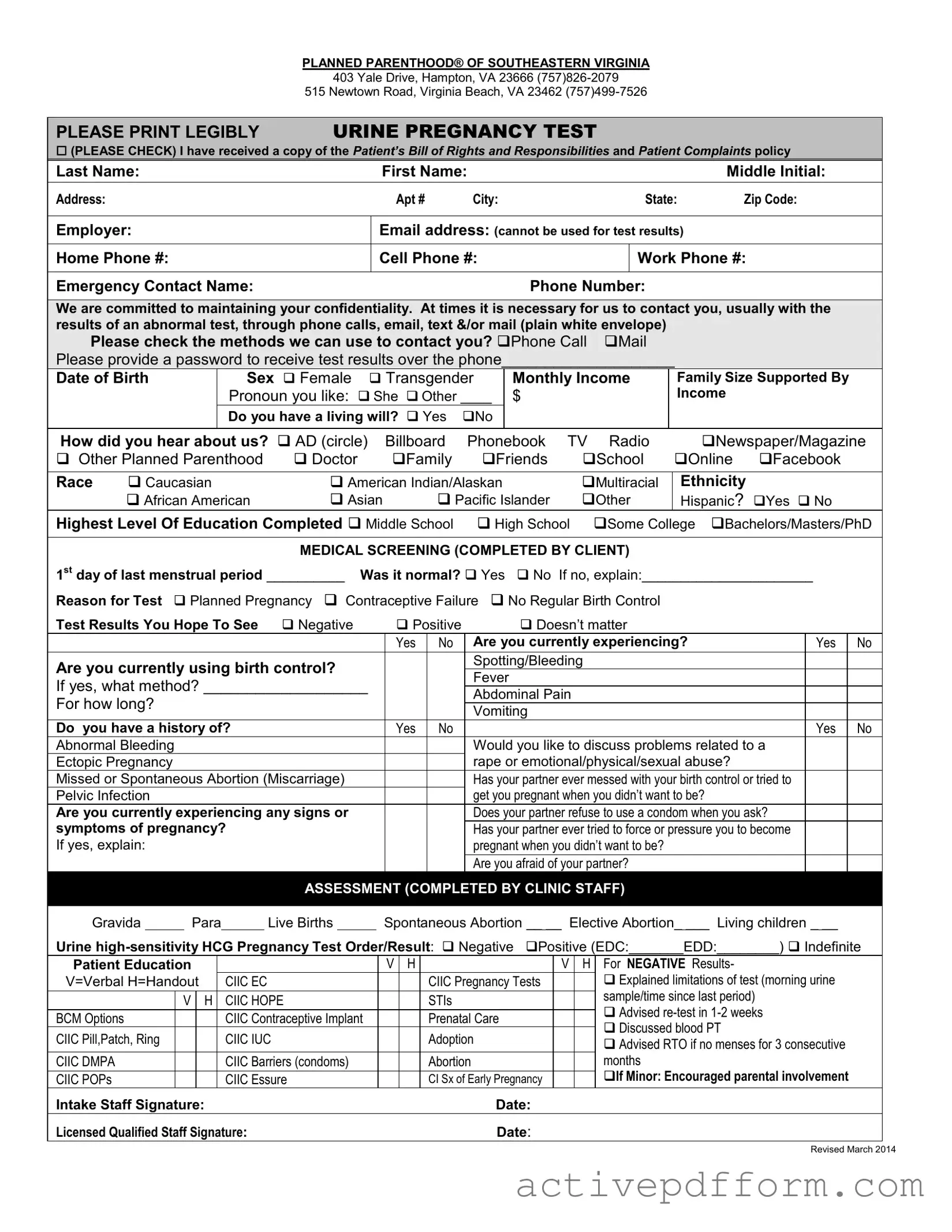 Free Planned Parenthood Proof Template