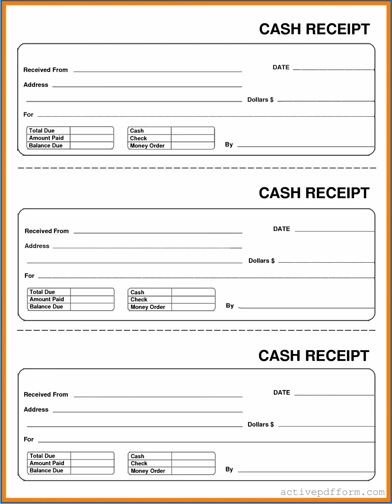 Free Cash Receipt Template