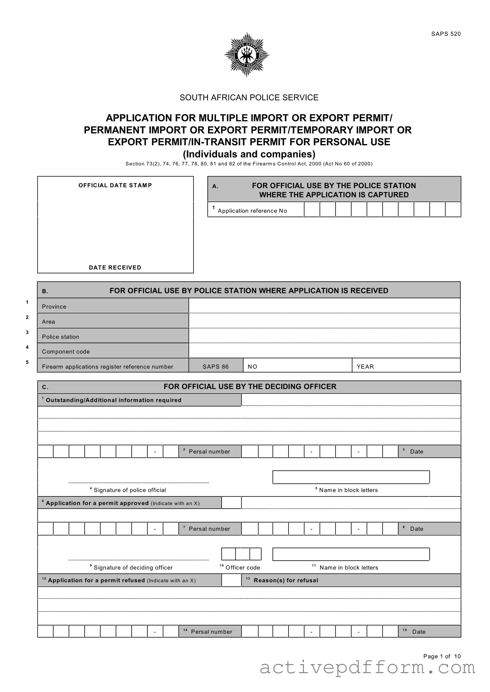 Free Saps 520 Template