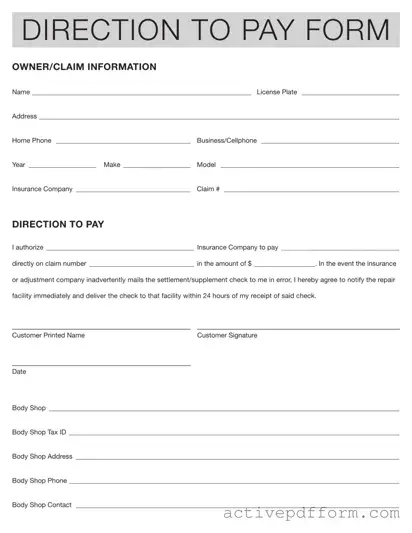 Free Authorization And Direction Pay Template