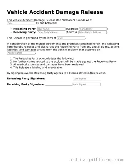 Blank Vehicle Accident Damage Release Document