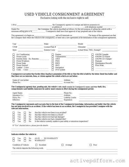 Free Car Consignment Template