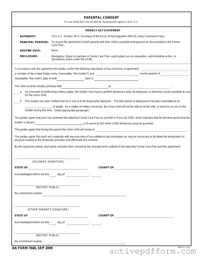 Free DA 7666 Template