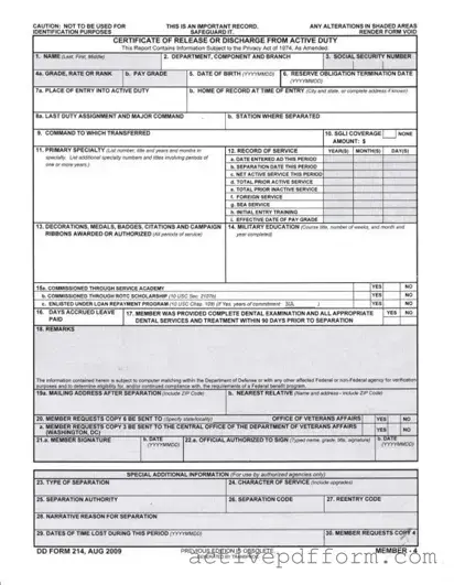 Free Dd 214 Template
