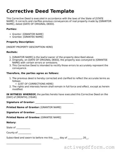 Blank Corrective Deed Document