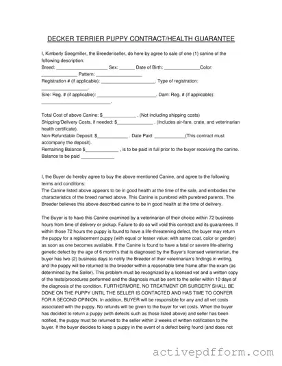 Free Health Guarantee Template