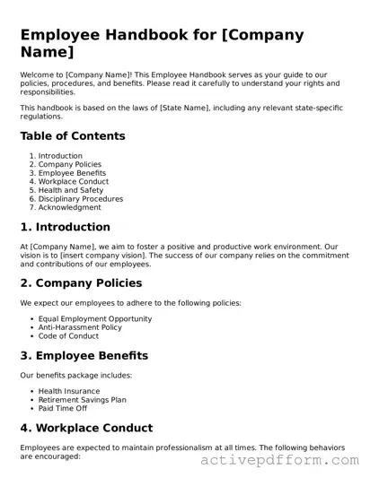 Blank Employee Handbook Document