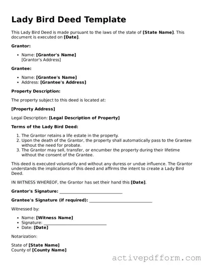 Blank Lady Bird Deed Document