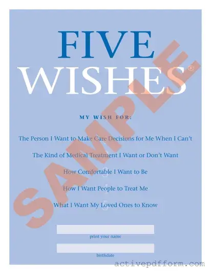Free 5 Wishes Document Template