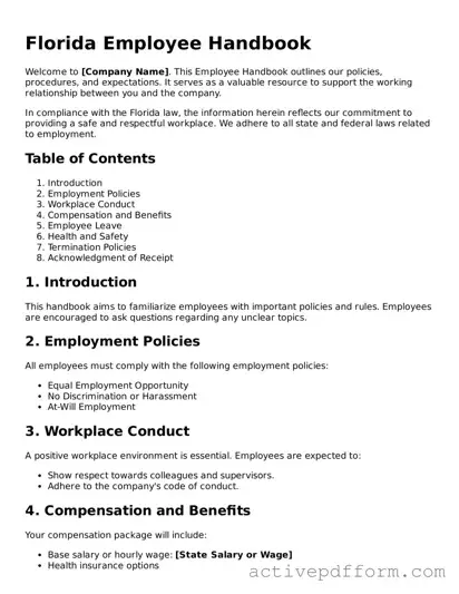 Blank Florida Employee Handbook Document