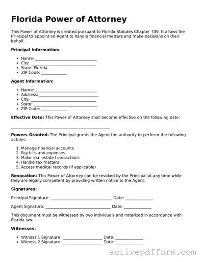 Blank Florida Power of Attorney Document