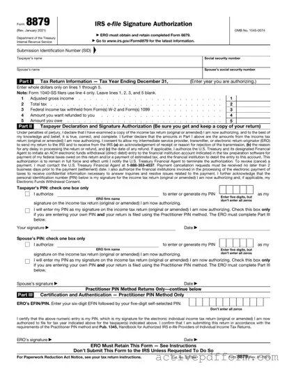 Free IRS 8879 Template
