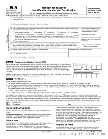 Free IRS W-9 Template