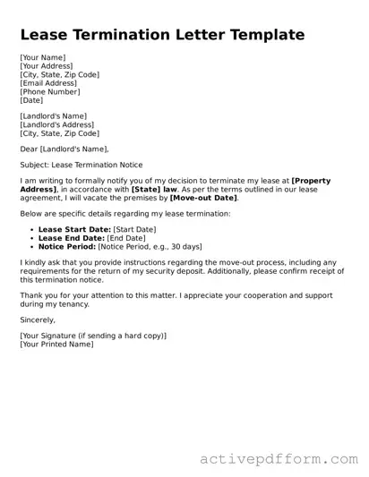 Blank Lease Termination Letter Document