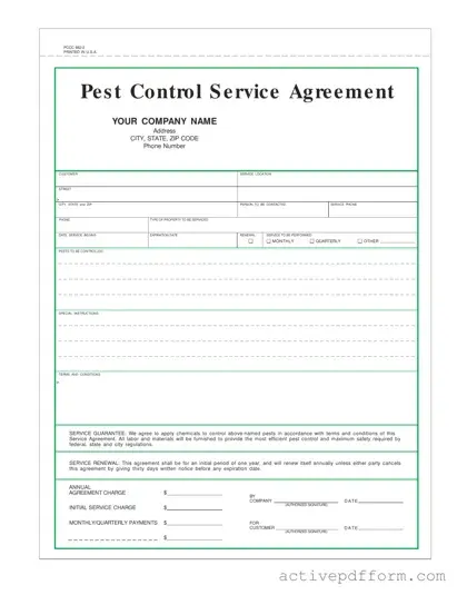 Free Pest Control Contract Template