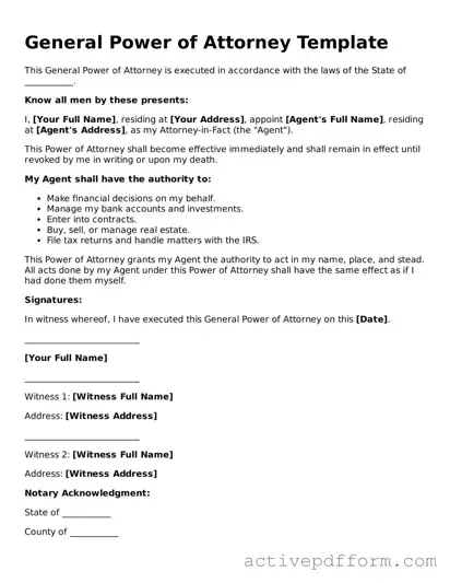 Blank Power of Attorney Document