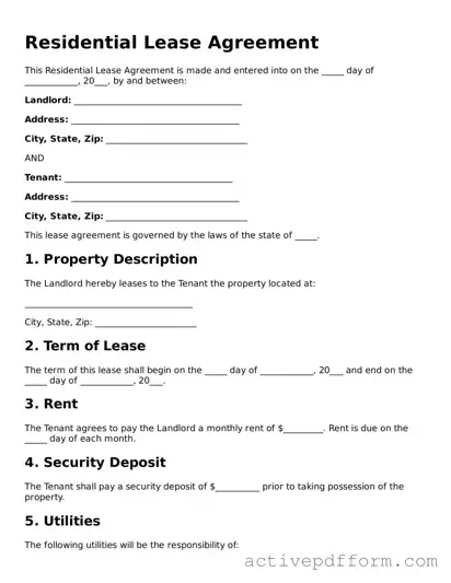 Blank Lease Agreement Document