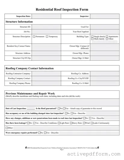 Free Roof Inspection Template
