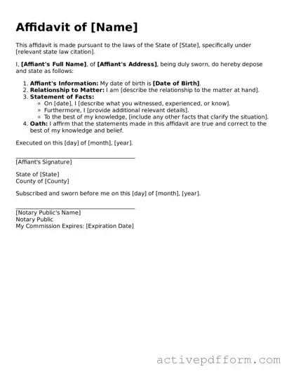 Blank Affidavit Document