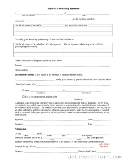 Free Temporary Custody Template