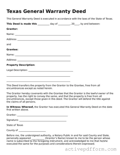 Blank Texas Deed Document