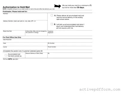 Free Usps Hold Mail Request Template