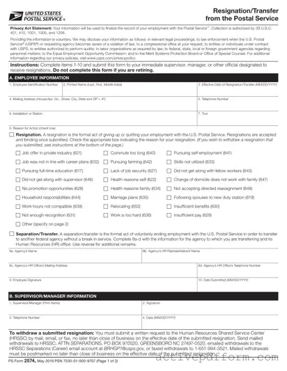Free Usps Resignation Template
