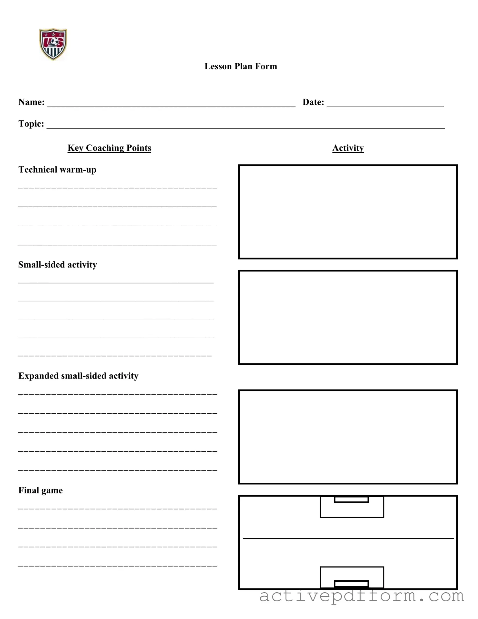 Free Soccer Training Session Plan Template