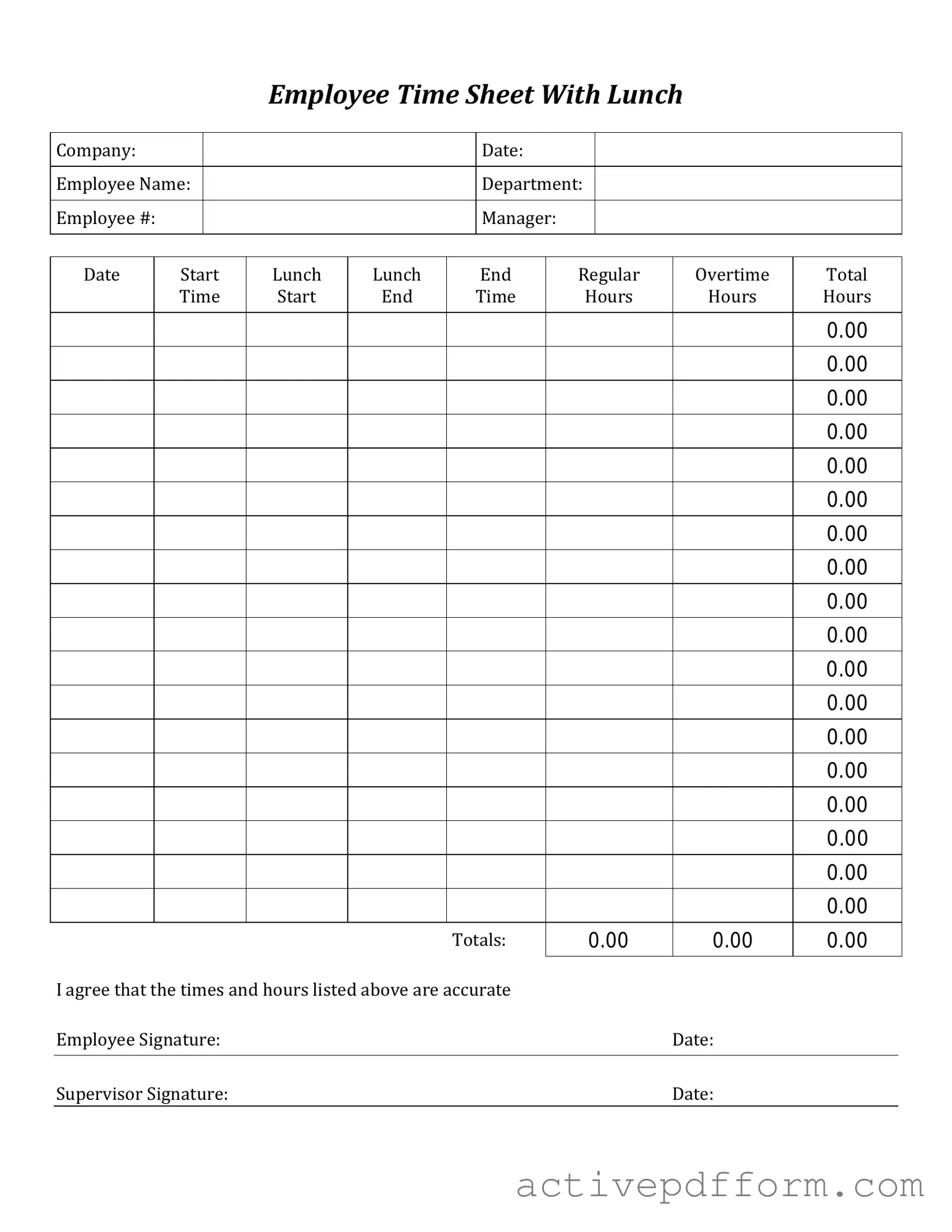 Free Time Card Template