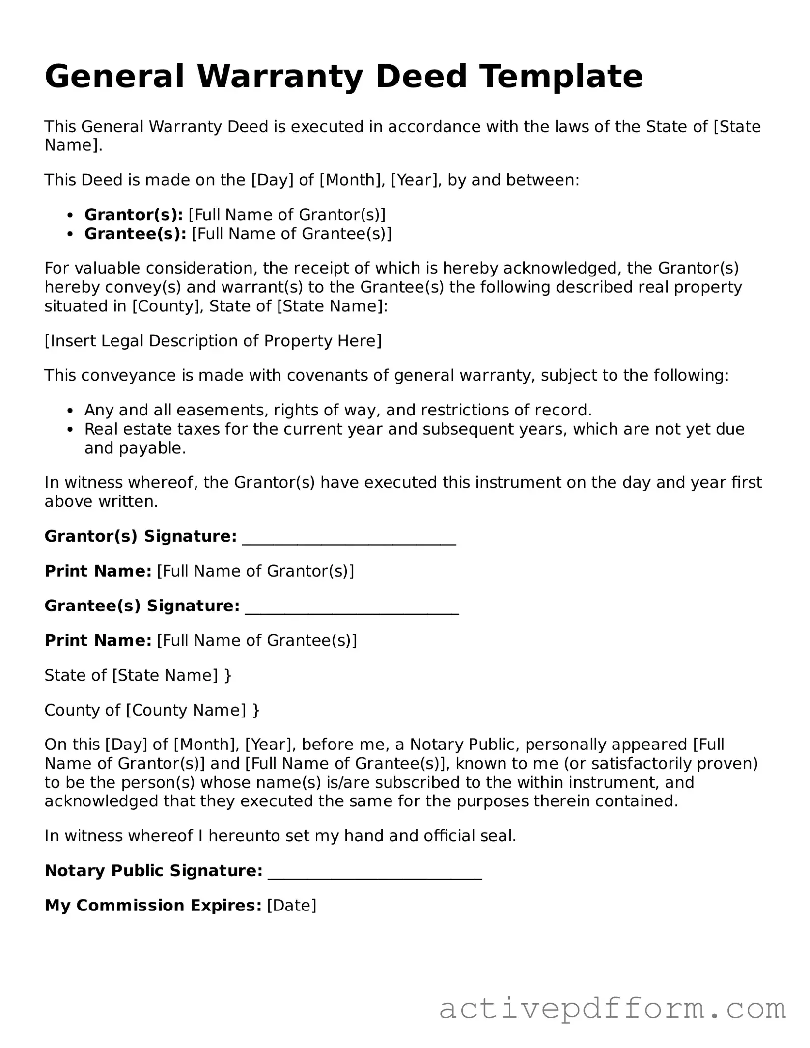 Blank Deed Document