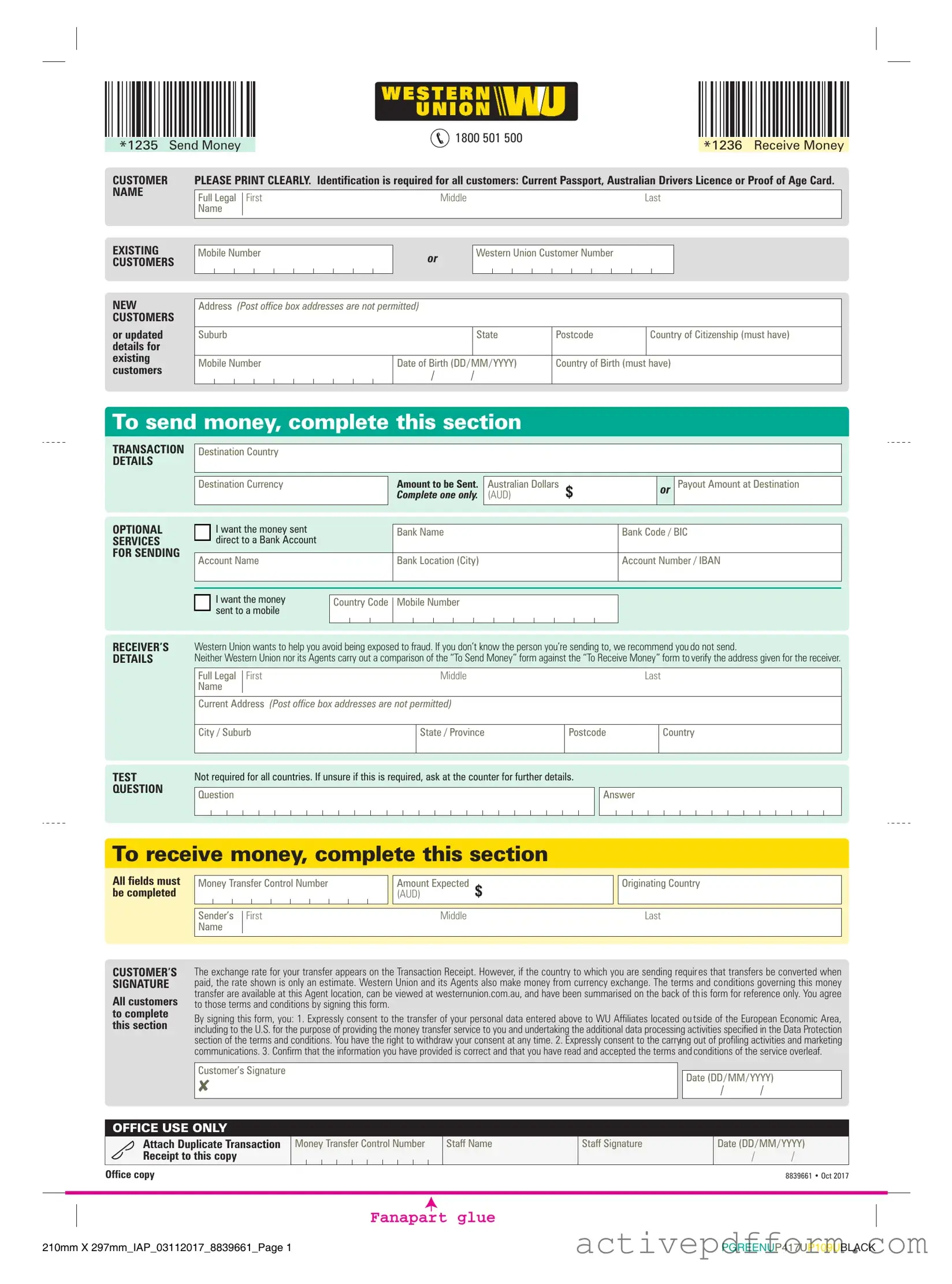 Free Western Union Template